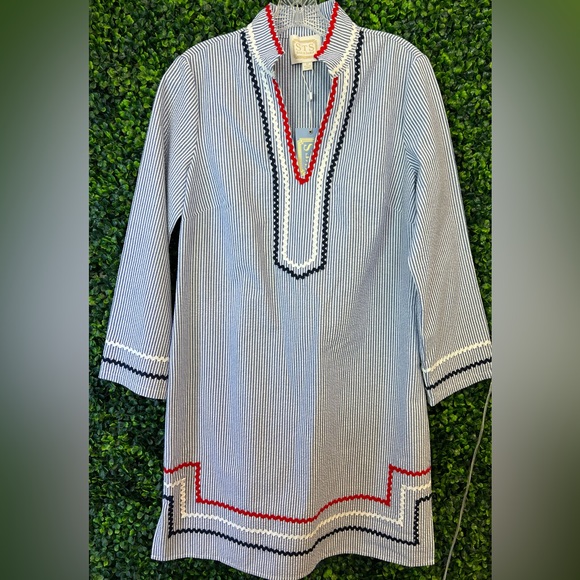 Sail to Sable Dresses & Skirts - Sail to Sable-Navy White Striped Tunic - tags are no longer on!